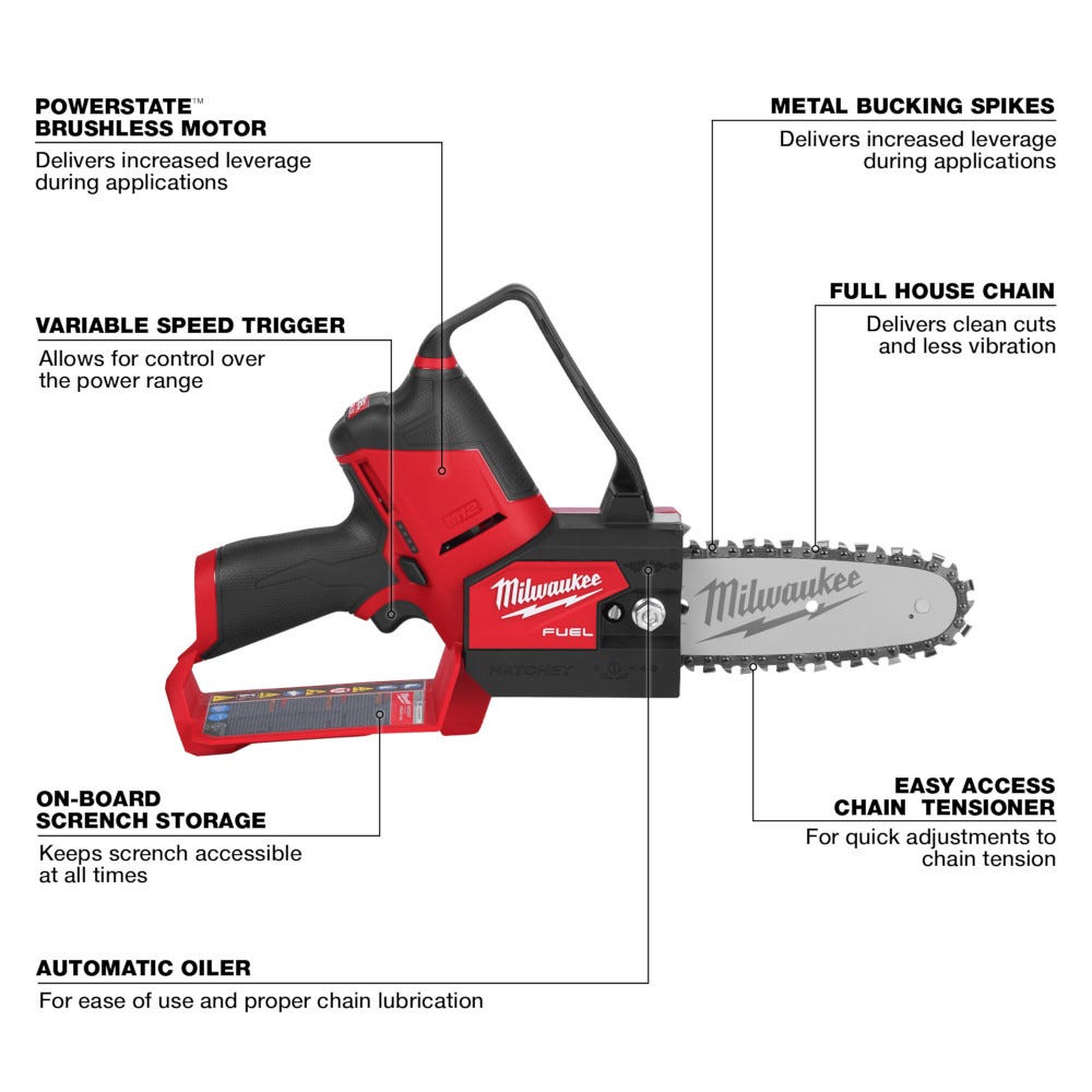 Milwaukee 2527-20 M12 FUEL HATCHET 6-Inch Pruning Saw, Tool Only